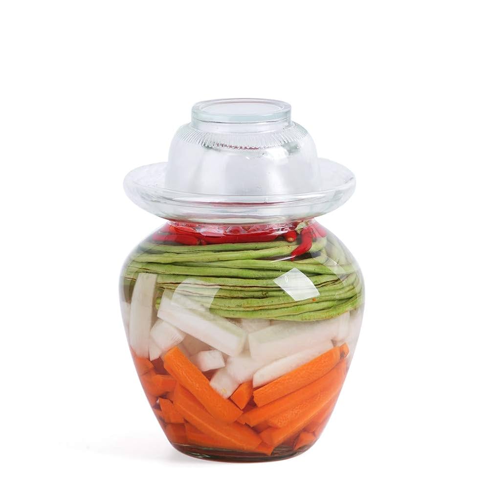 Amazon｜日本のキムチ瓶 ガラスキムチ瓶 蓋付き瓶 ガラス発酵槽